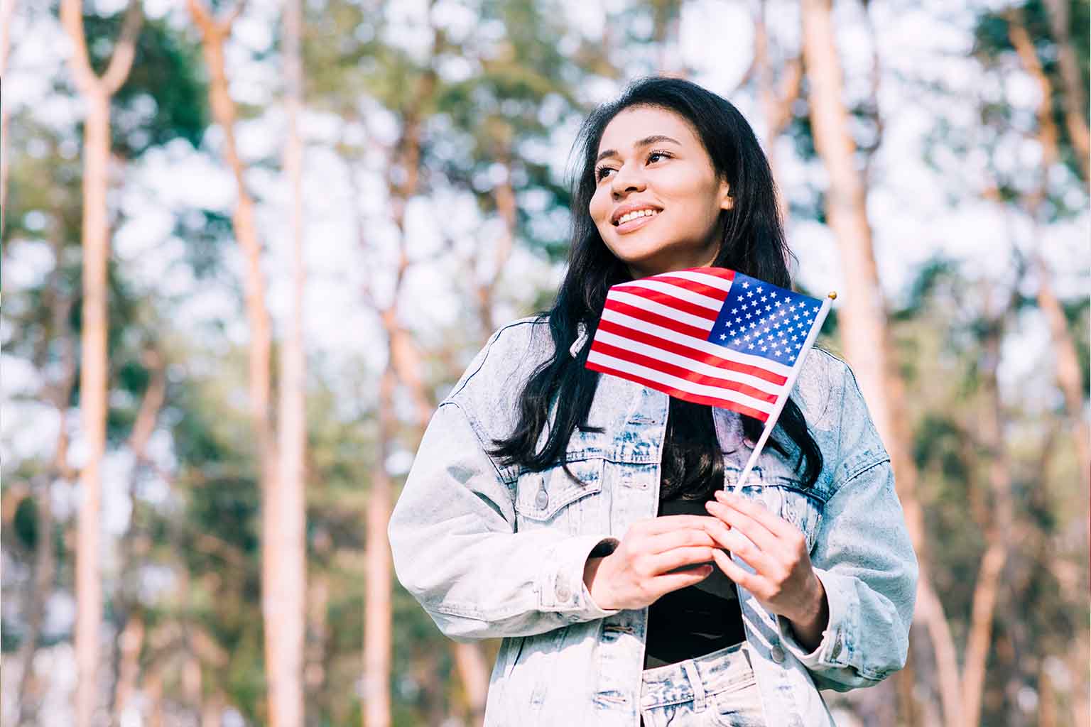 Girl with USA Flag